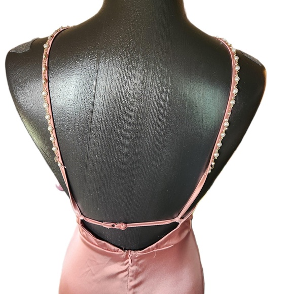 NWOT Shein Womens Pink Sleeveless Halter Full Length Maxi Dress Size L - Picture 5 of 8